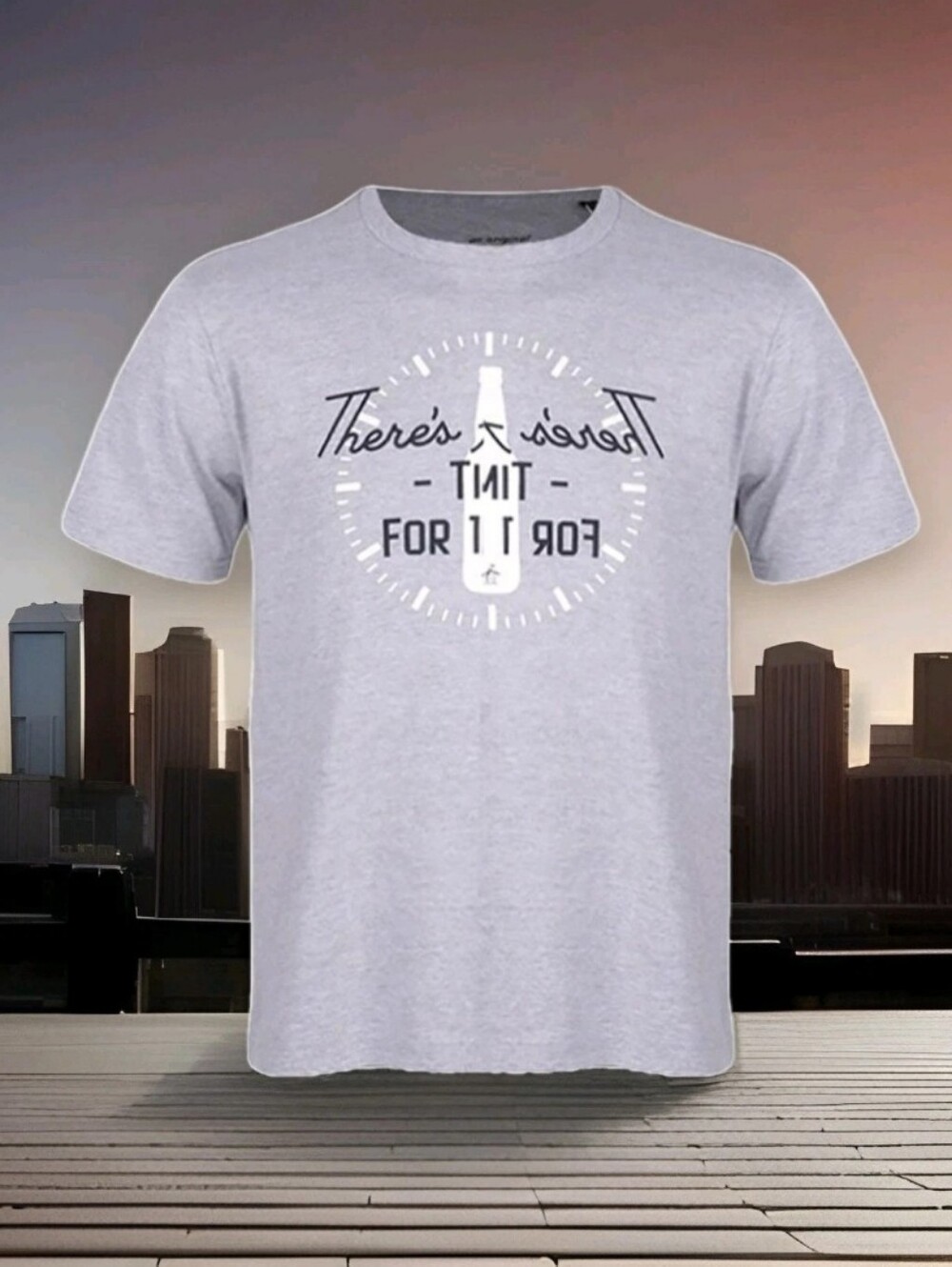 PENGUIN: "THERE'S ALWAYS TIME FOR 1 MORE": BEER DRINKING: GRAY: T-SHIRT: NEW